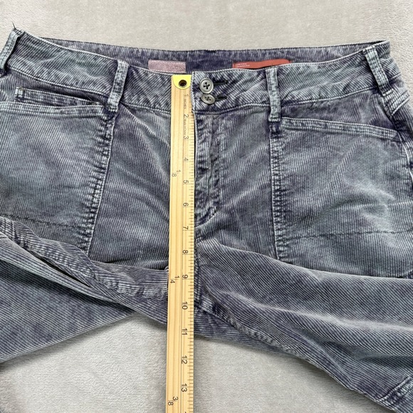 Pilcro Pants Women's 32 THE WANDERER Gray Corduroy Straight Leg Utility Trousers - Picture 14 of 16